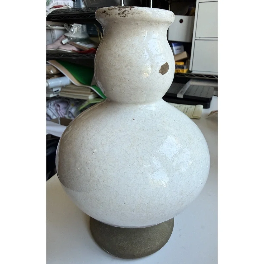 Pottery Barn Terracotta Vase Tuscany Glaze Handcrafted 9.5